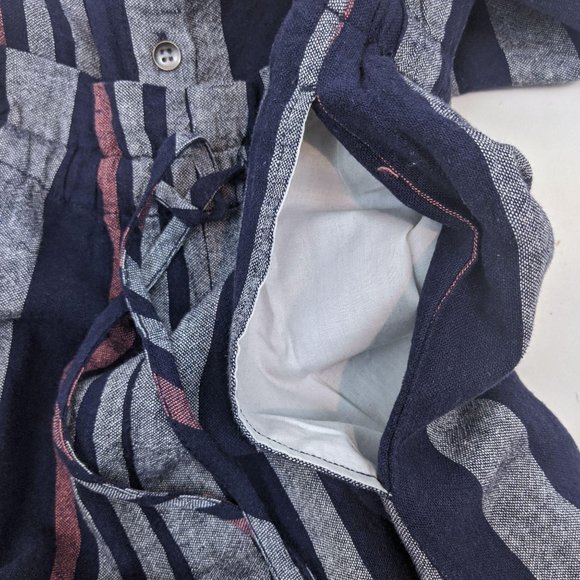 Splendid Linen Striped Jumpsuit NEW NWT S Blue - Picture 11 of 11